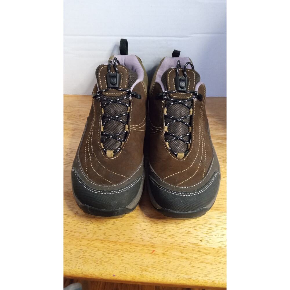 Ahnu Womens Hiking Shoes Brown Lilac 2116SMBR Trail Leather Low Top Hiking 8.5